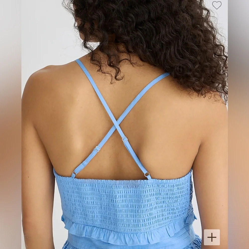 J. Crew NWT Cross-Back Smocked-Waist Eyelet Top - White‎